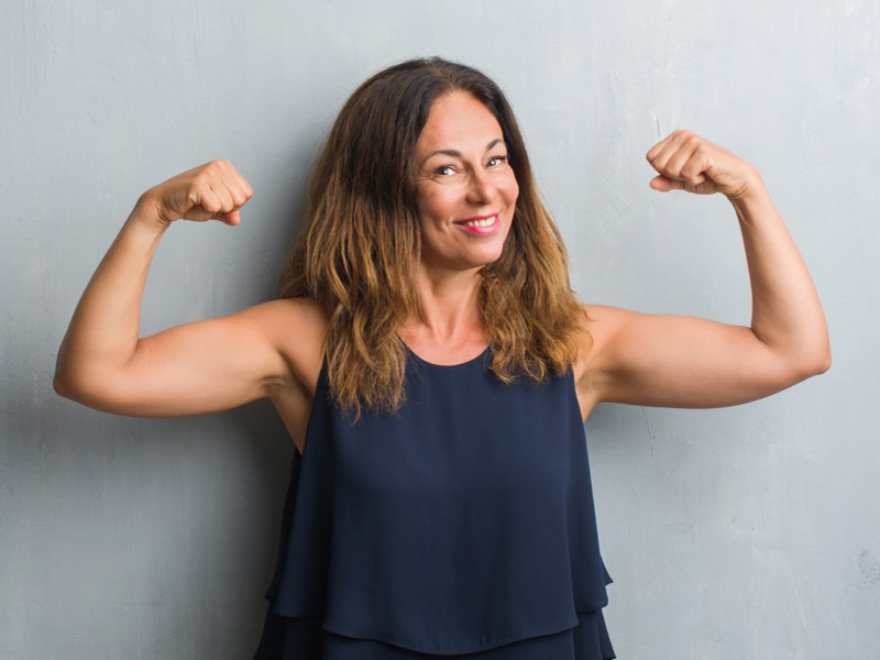 middle age woman looking fit and healthy to illustrate hormone therapy after hysterectomy