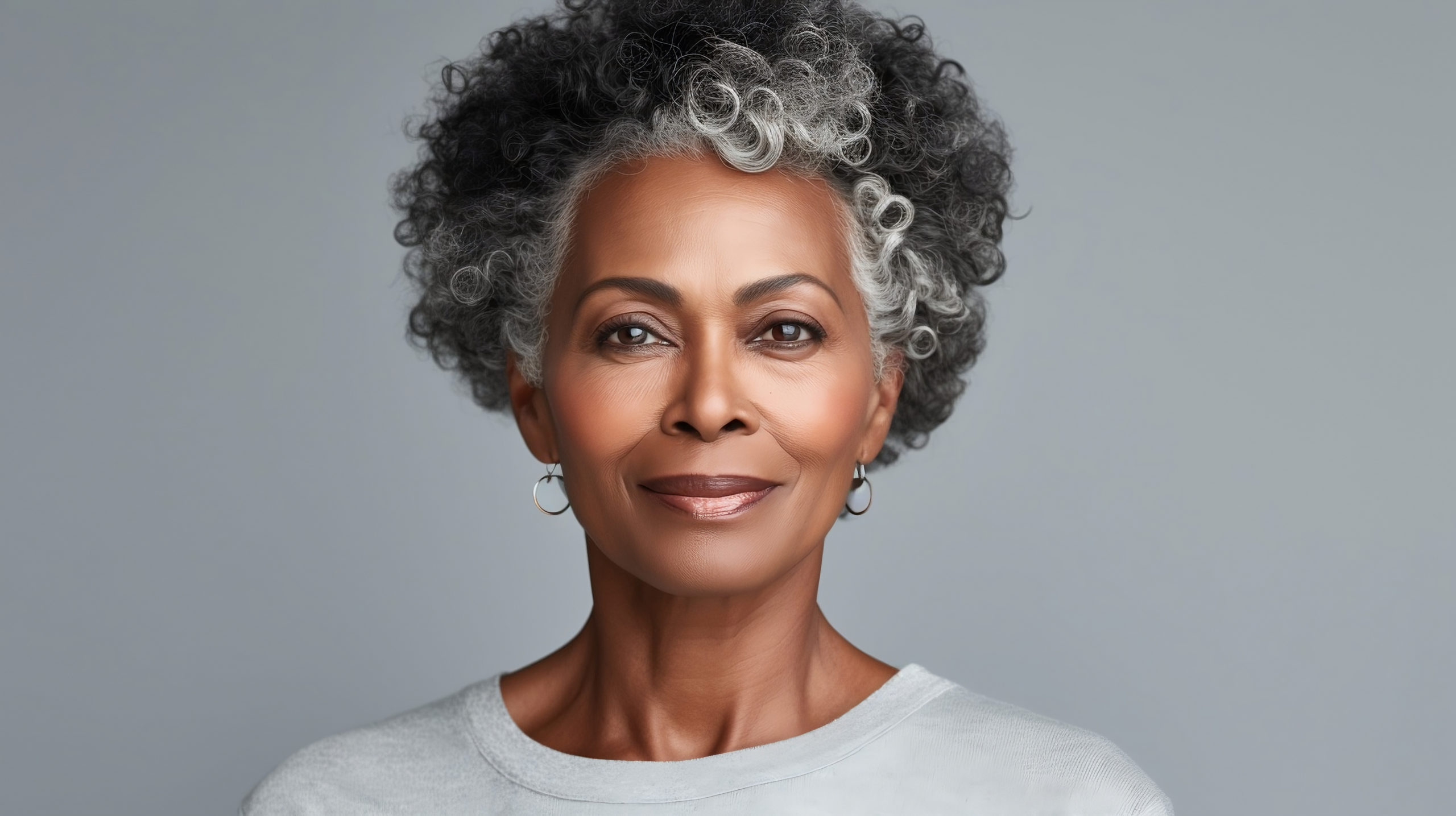 Beautiful African American woman looking directly at you