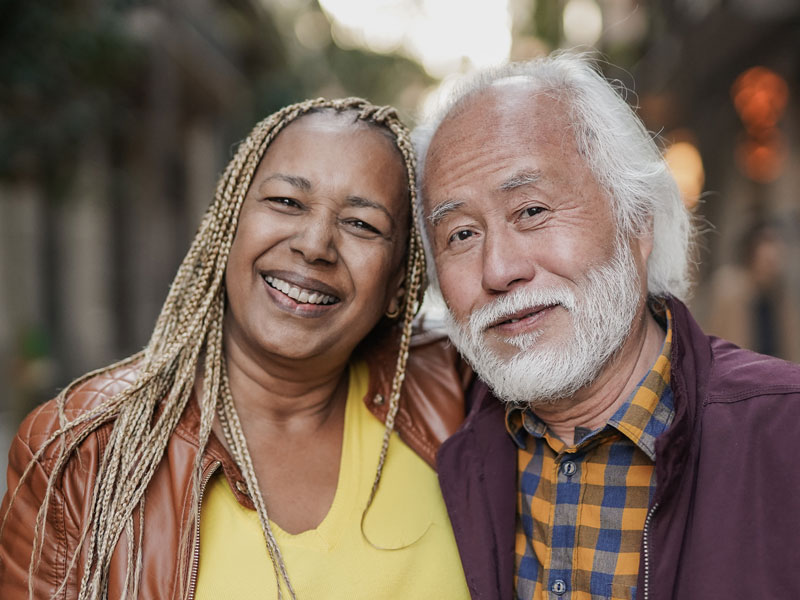 Happy older couple to illustrate enjoying healthy longevity