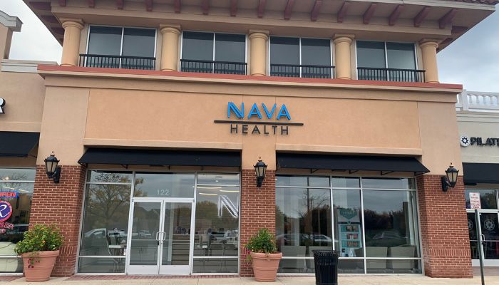 Exterior picture in front of the Nava Health center in Ashburn Virginia