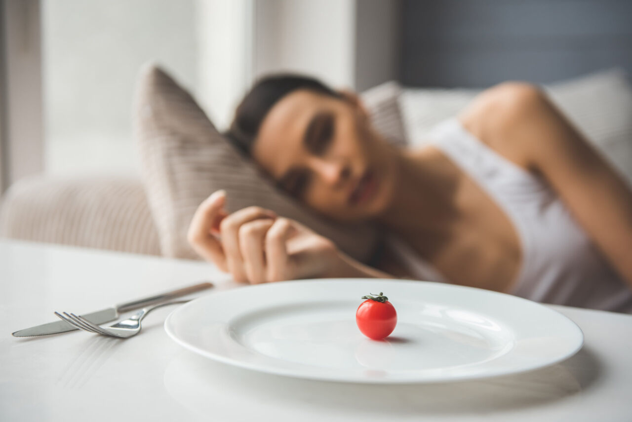 Girl keeping diet