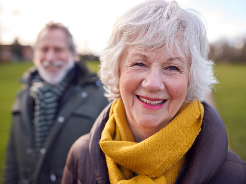 Happy senior couple to illustrate having used longevity supplements